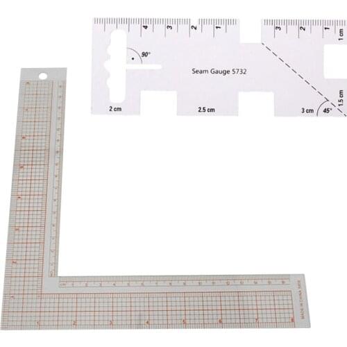 Acrylic Patchwork Thickness Ruler Measuring Gauge Clothes Sewing Measuring Tool Home Tailors Crafts with Presser Foot Edge Guide