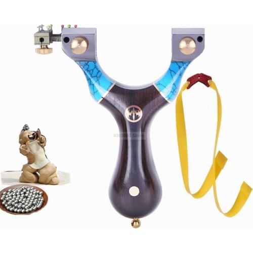 Powerful Slingshot Hunting Catapult/Titanium alloy support head + crystal glass fiber patch process/rubber band catapult bow