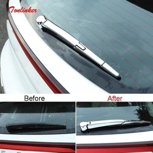 Tonlinker Exterior Rear Rain Wiper Cover Stickers For CHERY EXEED TXL TX 2019-2021 Car Styling 3 PCS ABS Plastic Cover Stickers
