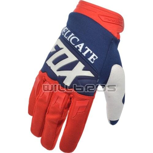 Delicate Fox Mountain Bicycle Offroad Guantes Luvas Scooter Street Moto Riding Racing Enduro Blue Red Gloves