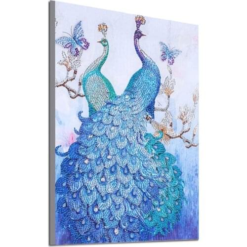 Special Shaped Diamond Painting peafowl DIY 5D Partial Drill Cross Stitch Kits Crystal Rhinestone Arts Home Decor 40x50cm