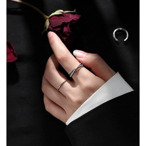 Open Twist Geometric Rings For Women Adjustable Korea Simple Retro Fashion Female Hot Punk Design Student Jewelry Gift BOYULIGE