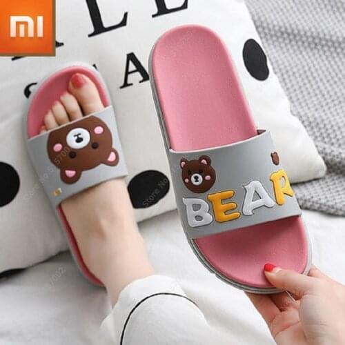 Xiaomi Bear Beach Couple Slippers Indoor Thick-soled Slipper for Men Women Cartoon Bathroom Non-slip Summer Cute Sandals Outdoor
