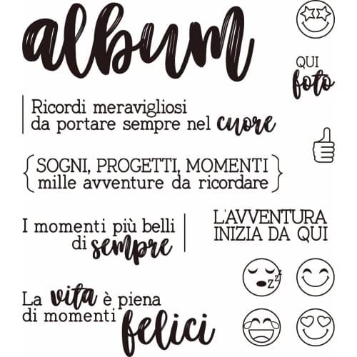 Italian words Transparent Clear Silicone Stamp/Seal for DIY scrapbooking/photo album Decorative clear stamp sheets A1246