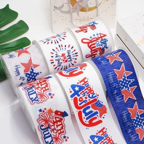 DIY July Fourth Printed Grosgrain Ribbon For Craft Supplies Sewing Accessories 5 Yards, Planar Resins Mold 10 Pieces. 51958