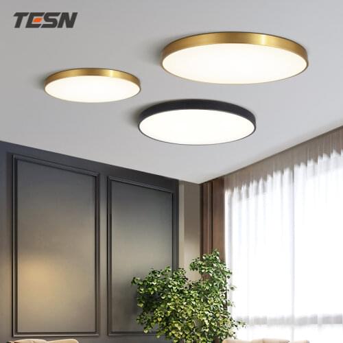 All copper Nordic led three-color dimming ceiling lamp master bedroom room balcony aisle modern minimalist lamps