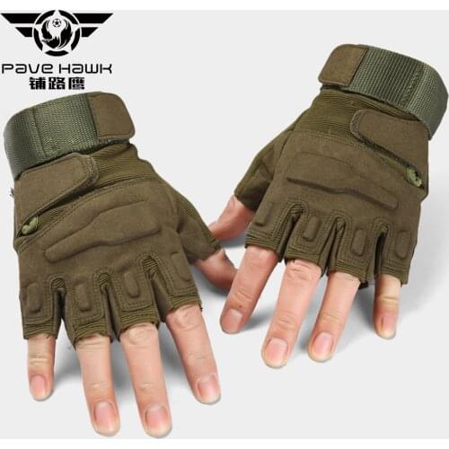 PAVEHAWK Tactical Fingerless Military Army Shooting Paintball Airsoft Bicycle Motorcross Combat Hard Knuckle Half Finger Gloves