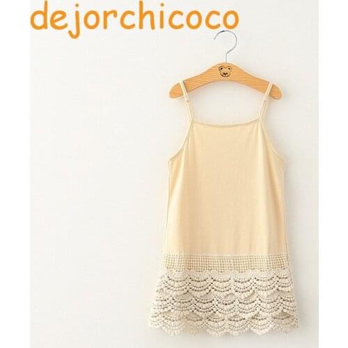 Crochet Hollow Baby girls sleeveless lace summer slip dress Childrens lace Christening dress Kids summer clothing[dejorchicoco]