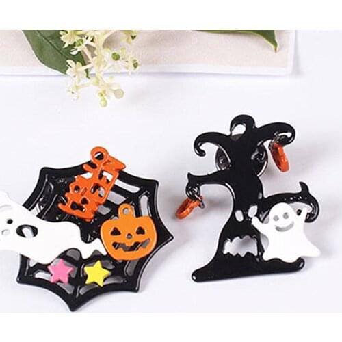 Funny Halloween Brooches Pumpkin and Spider Web Pin Styles Personality Gifts New Fashion Jewelry Wholesale