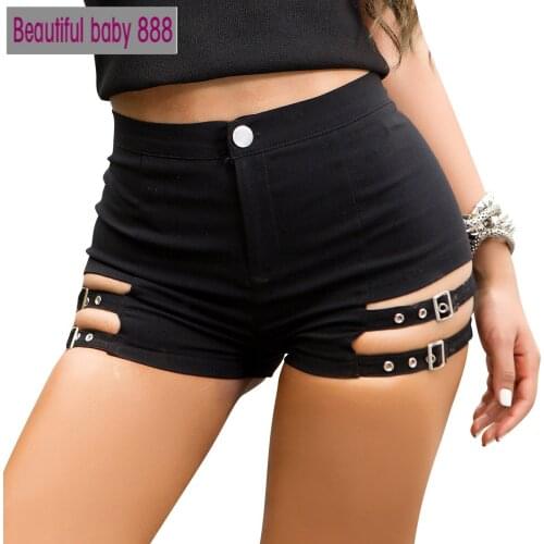 Meqeiss 2021 New Summer Women Sexy High Waist Bandage Denim Ripped Short Jeans Mini Skinny Club DJ Dance Shorts