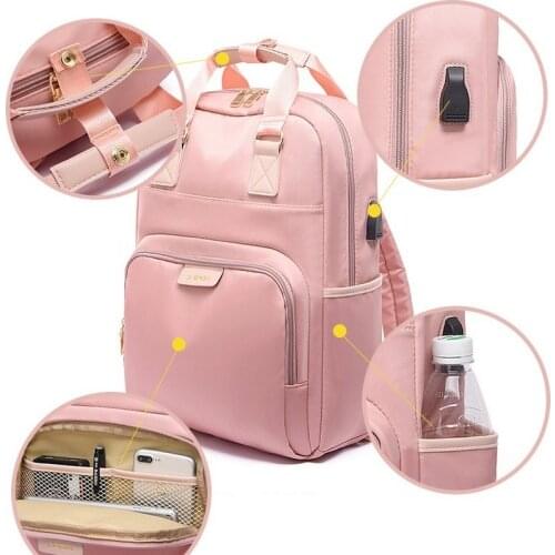 13 14 15.6 Inch Waterproof Laptop Backpack Female Fashion Girl 2019 USB Anti Theft Back Pack Women Bagpack Large Multifunctional