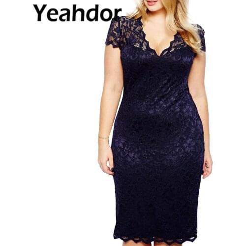 Plus Size Women Dresses Summer Sexy V Neck Womens Dress Hollow Lace Evening Dresses Woman Party Clubbing Prom Gown Vestido