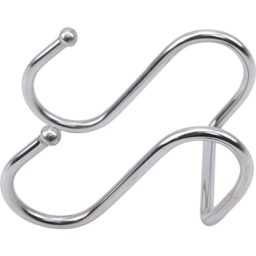 1Pc Hot Sale Stainless Steel Hooks Double S Shape Back Door Clothes Bag Hook Kitchen Cupboard Sundries Organizer
