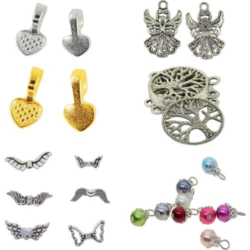 Mental White Heart Glue on Bails Pendant Cabochon Jewellery Findings Charms DIY Makings Jewelry Accessories