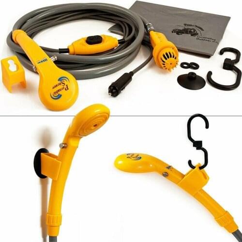 12V Travel Portable Shower Head Multifunctional Hiking Camping Outdoor Shower Head Car Washer Durable Outdoor Tools