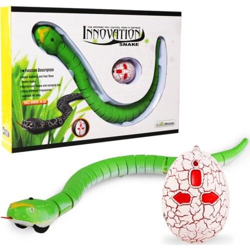 16 Inch Remote Control Fake Snake Realistic Rechargeable Animal Crawler Funny RC Snakes With Egg-Shaped Infrared Controller