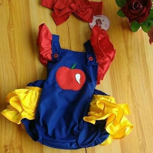 Infant Baby Girl Fall Outfits Cute Ruffle Sleeve Backless Fruit Pattern Romper + Headband 2Pcs Clothes Set