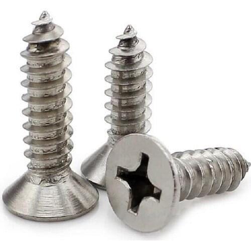 200/100pcs/lot M2 M2.2 M2.6 M3 M3.5 GB846 Stainless steel phillips countersunk / flat head self tapping screw KA