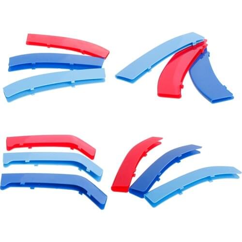3pcs 3D Car Front Grille Trim Strips Cover Motorsport Stickers For BMW F30 F10 3 5 Series M Power Performance Accessories