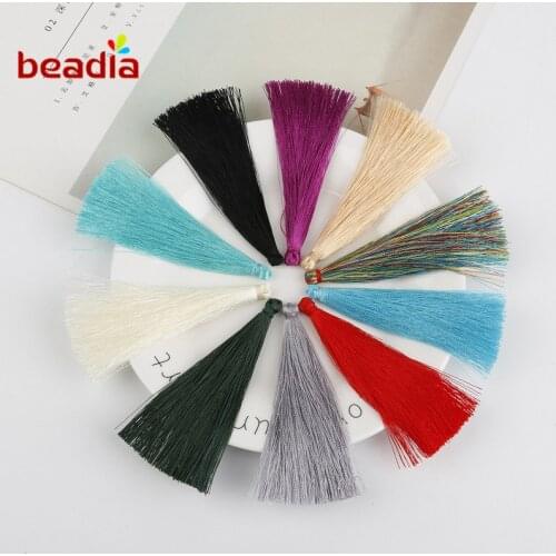 Random Mixed 30pcs 90mm Rayon Silk Tassel Earring Charms Chinese Knot Polyester Tassels For Jewelry Diy Making Borlas Piel