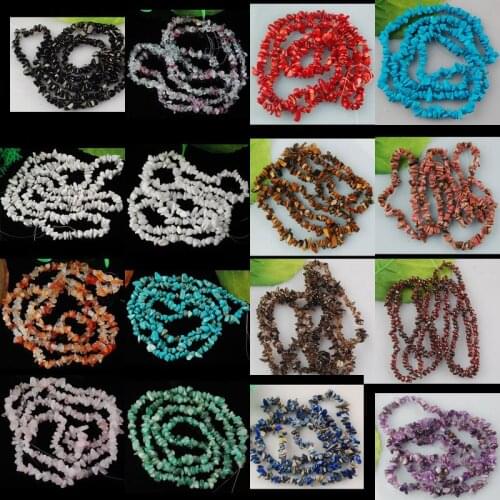 4~8mm Coral Lapis Lazuli Tiger Eye Garnet Howlite Carnelian Flourite Unakite Crystal Chips Loose Beads 35" WFH548