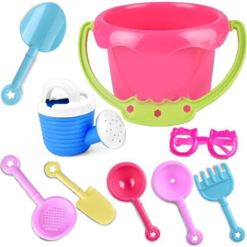 9 Pcs/set Creative Sun Beach Bucket Children Play Sunglasses Toys Summer Water Tools Funny Game Sand Toys for Baby Kids