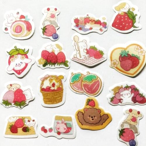 45 pcs /pack Strawberry and Lovely Pets Dogs Rabbit Decorative Stickers Notebook Diary Decoration