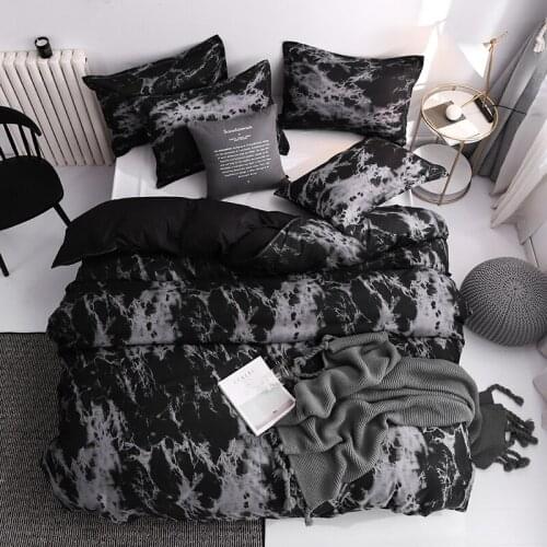 Home Textile Black Stone Pattern Bedding Set Quilt Duvet Cover Pillowcases Bed Linens Set Twin Full Queen King 2/3PCS