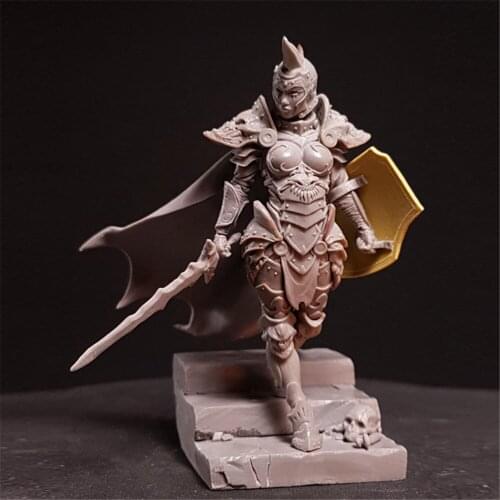 Resin Figure 1/24 Scale Model Kit Sci-Fi Death Female Knight Assembling Model Resin Kit Colorless Self-Assembled Toys R117