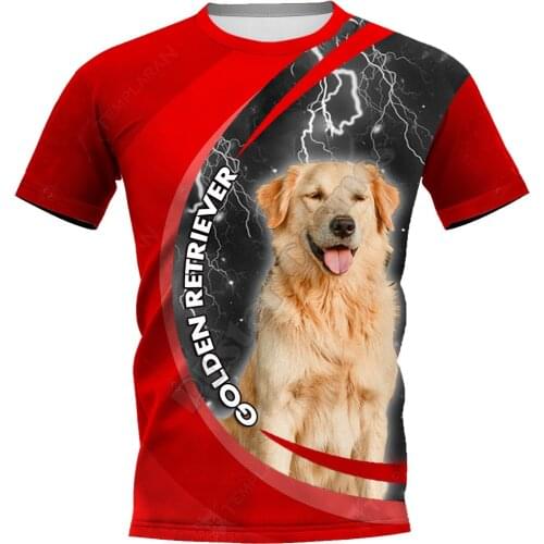 Golden Retriever 3D Printed t shirts women for men Summer Casual Tees Short Sleeve T-shirts Short Sleeve Drop Shipping Style-2