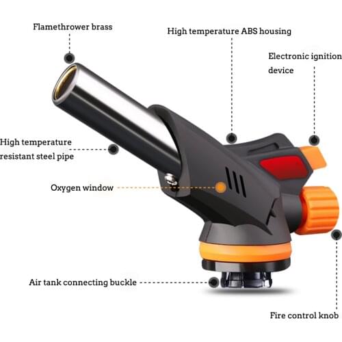 Cooking torch lighter Torch Flame Gun Blowtorch Cooking Soldering Butane Culinary Butane Blow Torch for Kitchen and Picnic