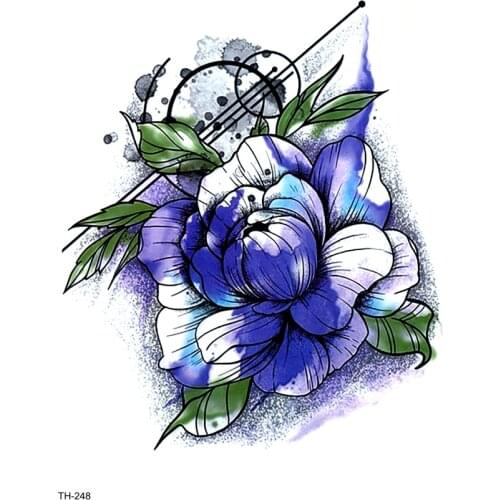 Chinese Rose Waterproof Temporary Tattoo Sticker Tatuagem Beauty Flower Tatoo Kids body Art Stickers Henna Tattoos