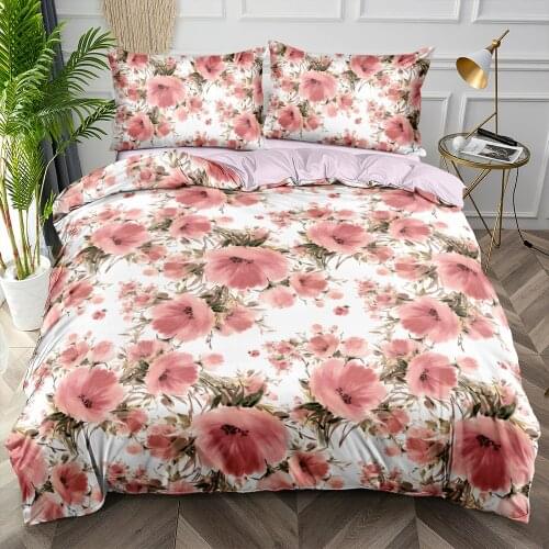 Floral Design Custom Bedding Set Fashion Flower Duvet Cover Sets Quilt Covers 3-Piece Bed Linen King Queen Full Twin 150 Size