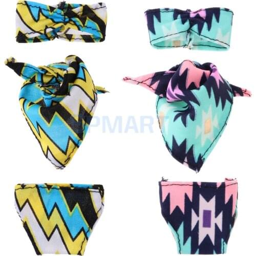 MagiDeal Summer Beach Swimwear Swimsuits Doll Clothes Bikini Three-piece for Dolls Accs Children Toy