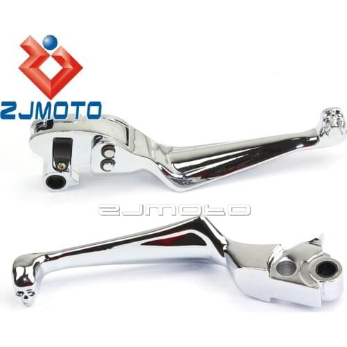 Motorcycle Chrome Skull Adjustable Brake Clutch Levers For Harley Softail Dyna 96-13 Sportster 96-03 Touring Road King 96-2007