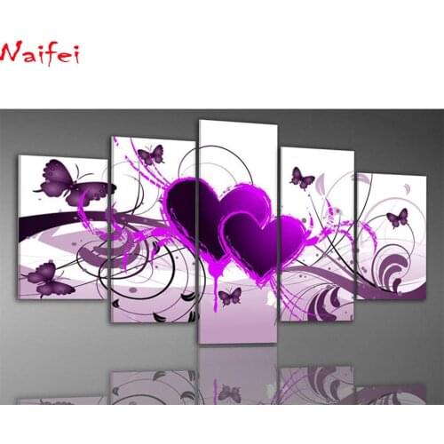 5 pieces diamond painting purple butterfly fly flowers decor Landscape diy diamond embroidery full drill painting rhinestones
