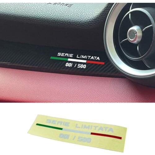 Car Body Center Consolelimited Edition Sticker For Alfa Romeo Giulia Stelvio Gtam Modified Interior Decoration Accessories