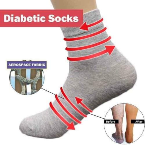 1 Pair Large Size Tube Socks for Foot Discomfort Diabetic Feet Edema Swelling Calcetines Hombre Chaussette Femme