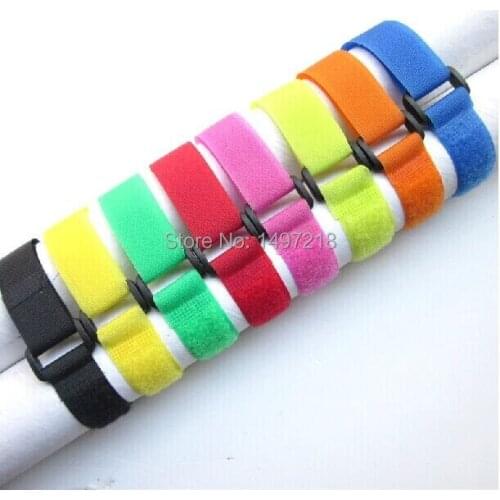 New 2015 Free Shipping 5pcs/lot 2*200cm magic tape cable tie nylon strap with Plastic button Hook Loop magic Tape with buckle