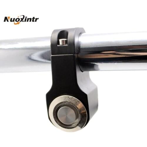 Nuoxintr 22mm Aluminum Motorcycle Switches ATV Scooter Handlebar Headlamp Hazard Fog Light Switch ON-OFF Manual-return Button LE