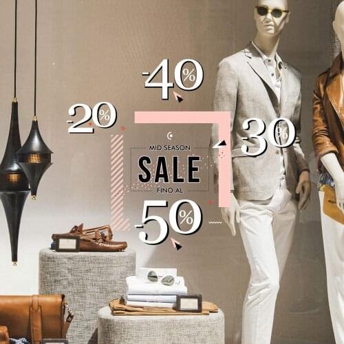 Window sticker Mid Season Sale-decorations for window shopping stores, without glue, repositionable and reusable