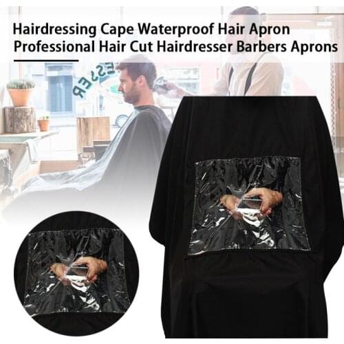 Hairdressing Cape Waterproof Hair Apron High Quality Professional Hair Cut Hairdresser Barbers Aprons Black Haircut Apron L0727
