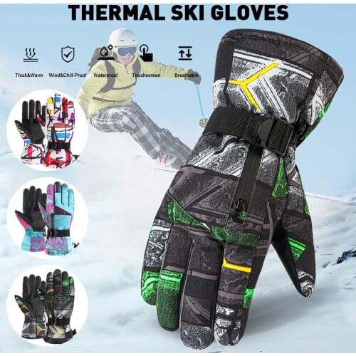 Winter Warm Professional Ski Gloves Touch Screen Fleece Snowboard Gloves Waterproof Motorcycle Thermal Snow Skiing Gloves