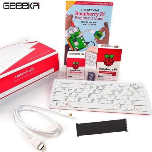 Raspberry Pi 400 Keyboard Personal Computer Kit Quad-Core 64 Bit 4GB RAM Dual Band WiFi Bluetooth 5.0 BLE Dual 4K GPIO Extender