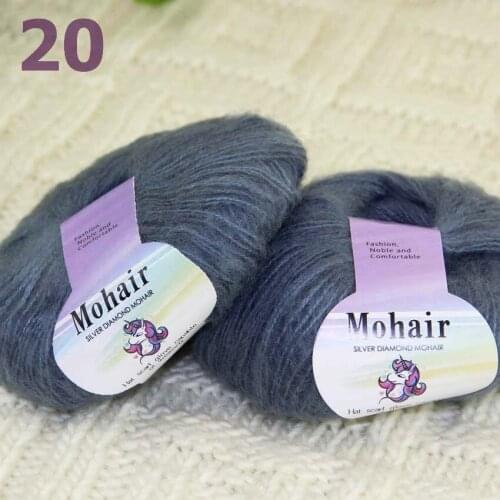 Sale New 2BallsX25g Luxury Soft Mohair Warm Wrap Shawl Hand Knit Crochet Yarn 291-20 Smoke
