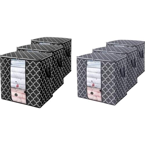 Foldable Storage Box Portable Clothes Organizer Tidy Pouch Suitcase Non-Woven Home Storage Box Quilt Storage Bag