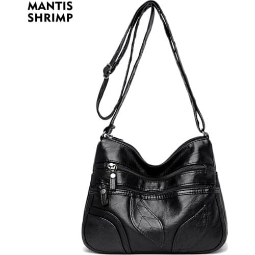 Women Bags Soft Pu Leather Shoulder Bags Ladies Messenger Bags 2021 Casual Crossbody Bags Zipper Handbag for Female Designer Bag