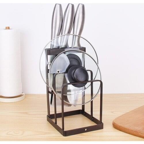Iron Kitchen Knife Holder Multifunctional Chopsticks Knife Kitchen Utensils Pot Cover Storage Rack Household Kitchen Utensils