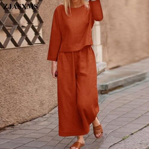 Spring Two Piece Cotton Linen Women Sets Elegant O Neck Top Shirt and Drawstring Casual Outfits Vintage Pocket Harajuku Suits