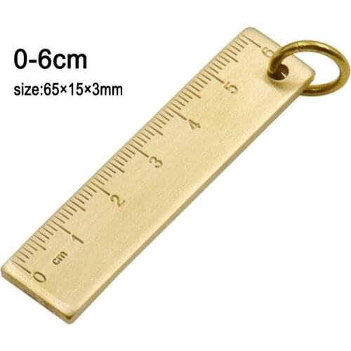 1Pcs 6CM Vintage Brass Ruler Tools Metal Copper Ruler Students Drawing Ruler Sliding Ruler Gauge School Gifts Measuring Tools